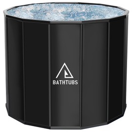 STARBRILLIANT Portable Bathtub for Adults, Easy to Assemble Collapsible Bathtub （31.5"L x 26"）, Suitable for Travel, Camping and Outdoor Activities (Black, L)