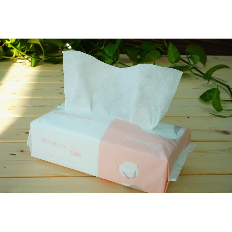 Careboree Extra Thick Dry Wipe, 100% Cotton, Lint-Free Cotton Tissues