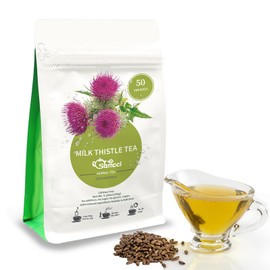 Samcci - Milk Thistle Tea Bags, 50 Teabags, 3g/bag - 100% Natural Milk Thistle Seeds Support Liver Herbal Tea, Caffeine Free - No Additives - No Sugar - Non-GMO - No Gluten