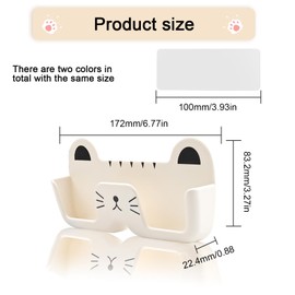 MYLERCT Glasses Holder Wall, 2 Pieces Car Glasses Holder, Glasses Holder for Car, Mounting No Drilling, Cute Cat Look, for Hanging Glasses Sunglasses