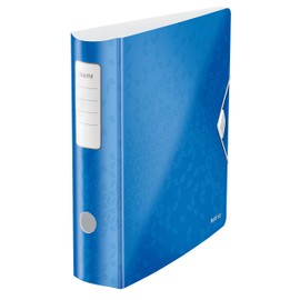 Leitz 180° Active WOW Quality Folder, A4, Wide, Rounded Spine, 8.2 cm Wide, Rubber Band Fastener, Lightweight Polyfoam, Plastic Folder, WOW Series, Blue, 11060036