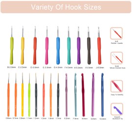 SHAXANO 95 Pcs Crochet Hooks Set - 9 Ergonomic Soft Grip, 5 Aluminum & 8 Lace Crochet Hooks for Beginners & Experienced Crafters, includes 73 Accessories for Crocheting & Knitting
