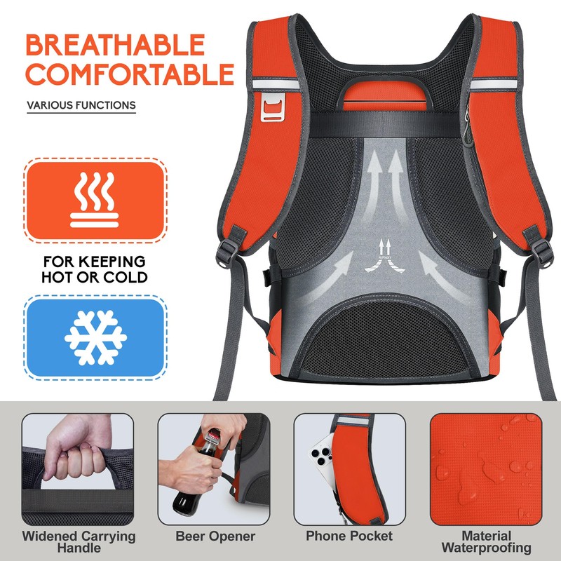 Backpack Cooler, 36 Cans Insulated Cooler Backpack Multifunctional Waterproof Leak