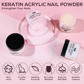 Sweet Trend Acrylic Nail Powder: 60g Clear White Pink Nude Acrylic Powder Set Professional Acrylic Nail Powder Polymer Colored Nail Extensions Kit for Carving Nails