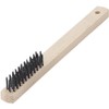 TRUSCO TB-5001 Wooden Handle 3 Line Brush, Hardened Steel Wire