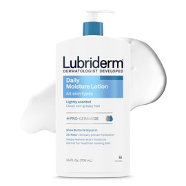 Lubriderm Daily Moisture Hydrating Body and Hand Lotion with Vitamin B5, Non-Greasy, 24 fl. oz