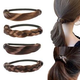 Aollaa Hair Rubber Hair Elastic [Wig Rubber 2 Types of 4 Types] 3 Braid Wigs Fashionable Adult Hair Accessories, Dull Color, Hair Tie Elastic Elegant, Hair Ring, Women's Hair Arrangement (Classic