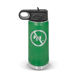 RDW No Dogs Water Bottle 20 oz - Laser Engraved w/Flip Top Removable Straw - Polar Camel - Stainless - Vacuum Insulated - Drinkware - no Pets Dog - Green