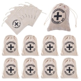 NICENEEDED 20 Pcs Cross Hangover Kit Bags, Bachelorette Party Favor Bags, Large Drawstring Gift Wrap Bags Survival Recovery Kit Bags Hangover Recover Kit for Bridal Shower Wedding and Valentine's Day