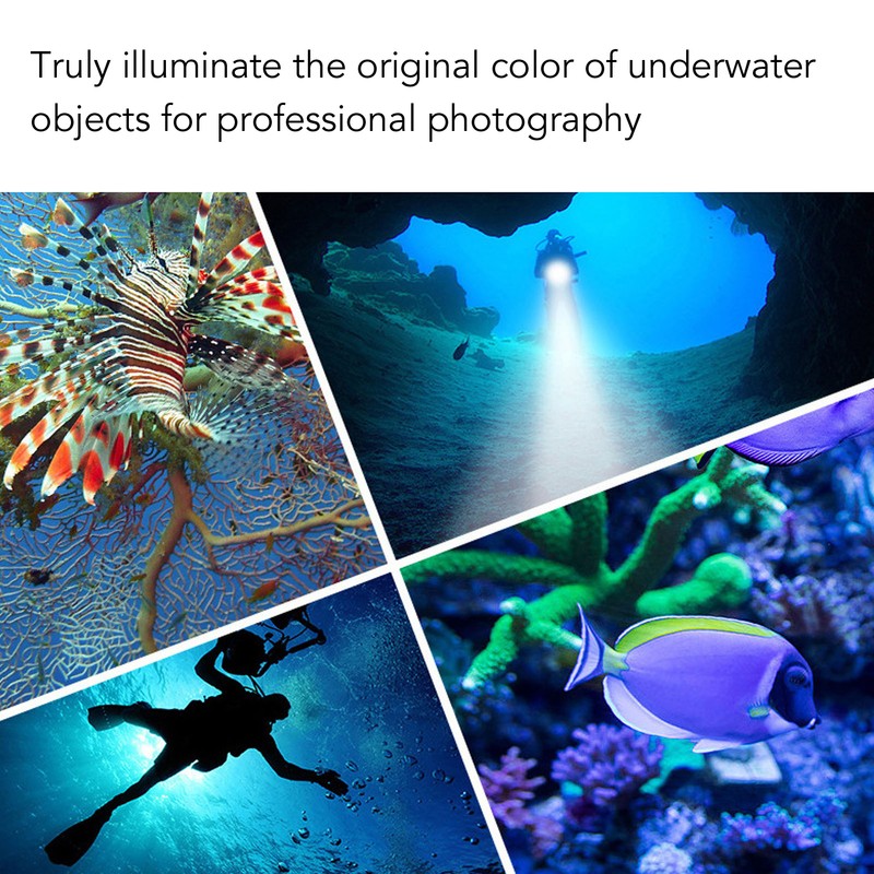 Diving Flashlight 5000LM 6 Light Modes Portable Underwater Flashlight Diving