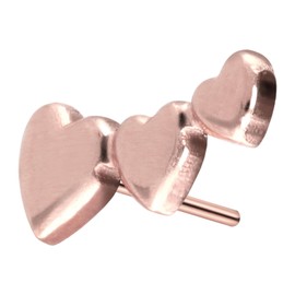 PIERCINGLINE Titanium Attachment with Push Pin 3 Hearts without Labret Stud Piercing Ear Helix Tragus Conch Choice of Colours, Titanium