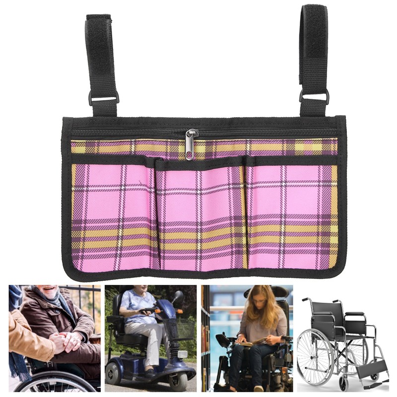 Multifunctional Wheelchair Side Bag Durable Waterproof Chair Side Pocket Storage