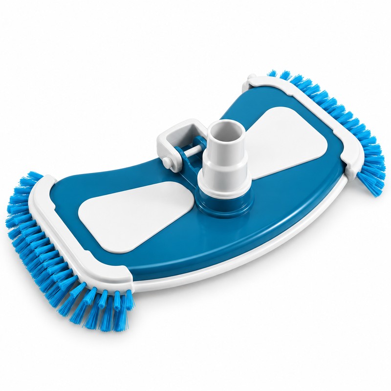 Pool Vacuum Head with Side Brushes, Plastic Swimming Pool Floor