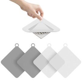 Tapa Coladeras para Regadera Silicona 4 Piezas Tapas de Plástico de Coladera Cuadrados Cubiertas para Coladeras de Desagüe Antiolor Anticucarachas para Bañera Cocina Baño Balcón Lavadero Lavabos Patio