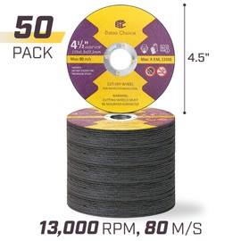 Bates Cutting Wheels - 50 Pack, 4 1/2' x 7/8', Cut Off Wheels for Angle Grinder