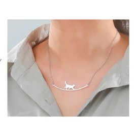 Fashion Jewelry CAT WALK TREE ROPE Pendant On 925 Sterling Silver 22" necklace Won Gold Awards