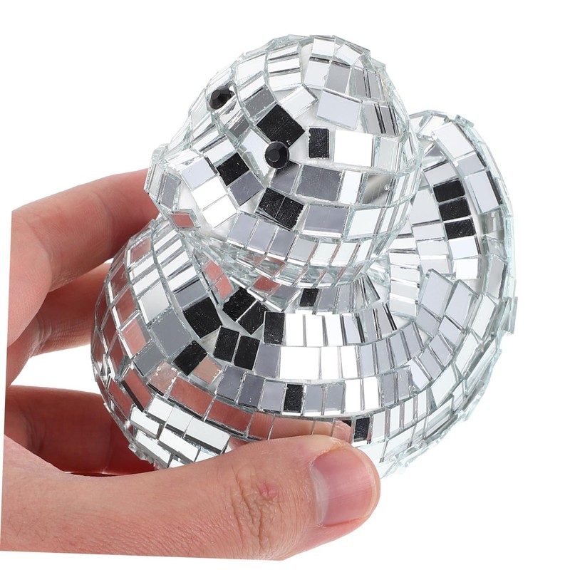 iplusmile Reflective Disco Ball Duck Ornament for Home Office for