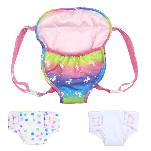 ZOEON Doll Carry Strap and Nappies for Baby Dolls, Accessories
