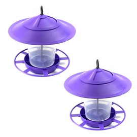 etree Easy Clean Hanging Lantern Bird Feeder (2023 Design) - Prevent Disease & Protect Wildlife Purple Pack of 2
