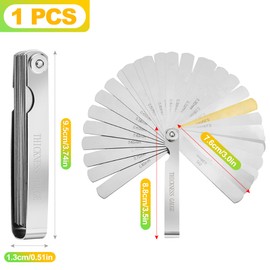 BondEron 32 Blades Stainless Steel Feeler Gauge (0.01-0.88 mm) Metric Imperial Precision Valve Gauge Spark Plug Gauge for Valve Game, Car Workshop, Industry, Model Making