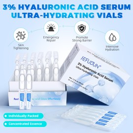 3% Hyaluronic Acid Serum Ultra-Hydrating Vials, Single Use Hyaluronic Acid Tubes, Intensive Moisturizing Repairing Anti-Aging Face Serum 1.2 ML *30 pcs