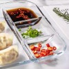 TAMUME 10" Glass Serving Plate with Compartments for Dressing, Pack