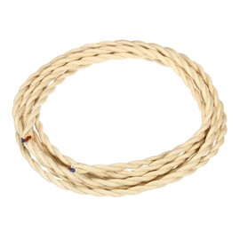 YOKIVE Twisted Cloth Covered Wire Home Cable 2 Cores Connect Appliances Great for Home, Restaurant, Bar, Party (Beige, 9.84-Feet)