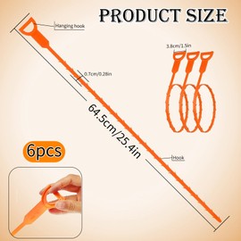 LHLZNB 6 Pack 25 Inch Drain Snake，Sink unblocker，Hair Clog Remover Sink Unblocker Snake,Reusable Shower Drain Unblocker Tool,Drain Snake for Shower,Kitchen,Sink,Bathroom