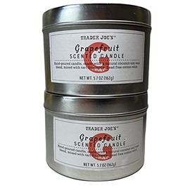 Trader Joe's Grapefruit Scented Candle (Pack of 2)