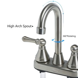 OYMOV RV Faucet Brushed Nickel - Non-Metallic Bathroom Sink Faucets for RVs, Fifth Wheels, Motor Homes, Travel Trailers, Campers, Boats