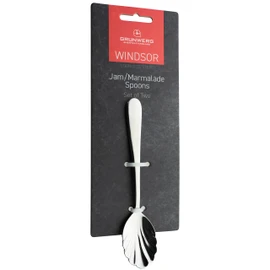 Grunwerg Windsor Carded 2-Piece Jam Spoon Set 2JMSWDR/C, 18/0 Stainless Steel