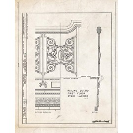 Historic Pictoric : Blueprint HABS Cal,19-LOSAN,11- (Sheet 9 of 12) - Bradbury Building, 304 South Broadway, Los Angeles, Los Angeles County, CA 16in x 20in