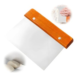 Solviora Raspador de Masa de Acero Inoxidable, Cuchilla de Cocina con Mango, Cortador de Masa de Grado Alimenticio, Ideal para Cortar Masa y Pizza