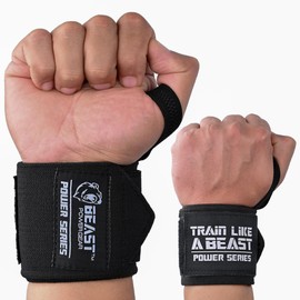 Beastpowergear Stiff Heavy Duty Wrist Wraps 18” 24” 36” Wrist Support Weightlifting, Powerlifting, Heavy Bench & Strength Training- Men and Women (Solid Black, 30")