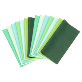 PATIKIL Cotton Fabric Bundles, 14 Pcs 10 x 10 Inch Fat Quarter Solid Color Precut Fabric Squares for Sewing Patchwork Quilting DIY Crafts, Green