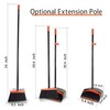 Broom and Dustpan Set for Home, JEHONN Long Handle Lightweight