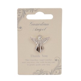 Thank You Guardian Angel Silver Coloured Angel Pin With Gem Stone Sentimental Gift Idea
