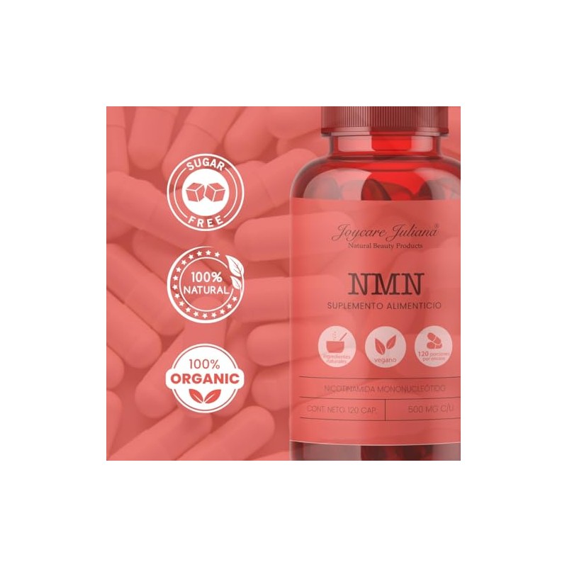 NMN 120 Cápsulas, Suplemento Alimenticio, Nicotinamida Mononucleótido, Joycare Juliana