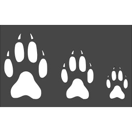 Unbranded 1- 5x8 inch Stencil (TA-35) Wolf Paw Print 4", 3" & 2" (6mil)*****