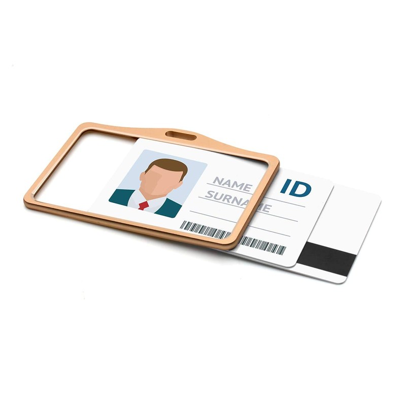 LanyardsTomorrow Aluminum Metal Horizontal Horizontal Open ID Card Holder for