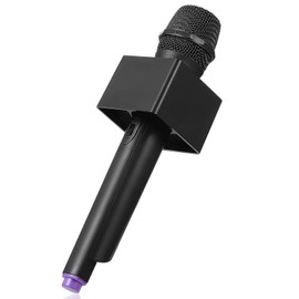 STOBOK Childrens Toys Pretend Microphone with Stand Fake Microphone Prop with Square Cube Interview Mic Microphone for Karaoke Fun Stage Kids Toys