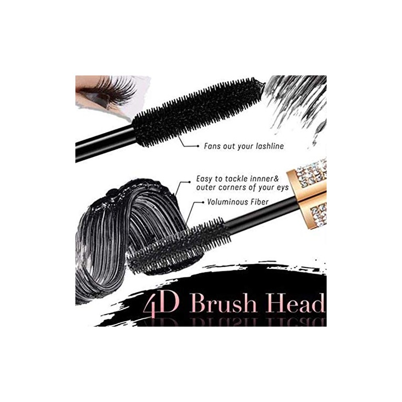 4D Mascara, Flash Diamond Silk Fiber Lash Mascara, Waterproof Long