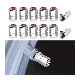 Mandark Car Tire Valve Stem Caps, 12PCS Aluminum Corrosion Resistant Wheel Air Pressure Stem Cover Set, Dustproof Automotive Tyre Accessories, Universal for Truck, Motorcycle, SUV(Silver/Style C)