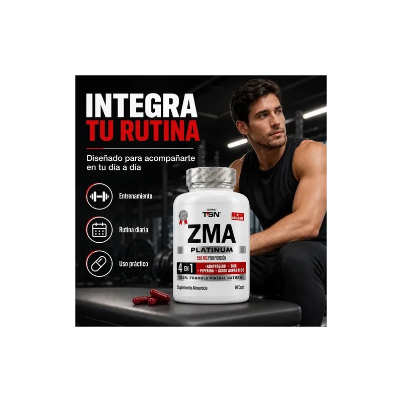 ZMA Platinum | Zinc, Magnesio, B6 y Piperina | Fórmula