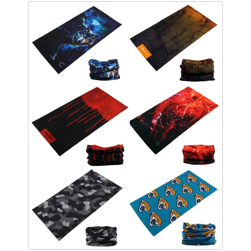 KINREE 6PCS Outdoor Magic Scarf, Elastic Headbands, Headscarves, Headwear, Mask