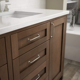 Franklin Brass Lombard (1-Pack) Cabinet Handles 5-1/16' Hole Center Satin Nickel Kitchen Drawer Pulls Dresser, Furniture Hardware P29614-SN-C