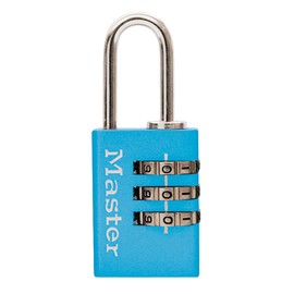 Master Lock 620JADBLU Padlock, Dial, Password Setting, Small, Lightweight, Body Width 0.9 inches (23 mm), Hanging Height 0.9 inches (22 mm), Aluminum, Security Prevention, Blue