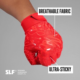 Hue Red Sticky Football Receiver Gloves