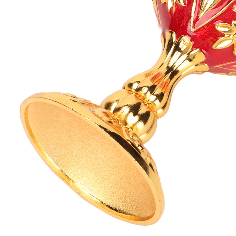 Gold Chalice 4 Inch High Zinc Alloy Retro Embossed Flower