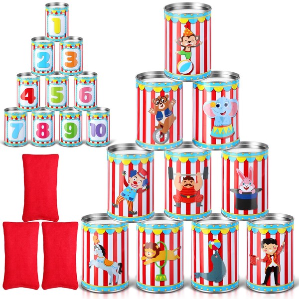 PullCrease 13 Pcs Carnival Can Game Bean Bag Toss Game